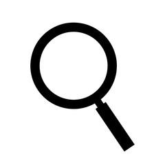 Magnifier icon, concept for search bar design. Vector magnifier icon isolated on white background.
