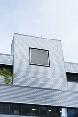 Big billboard template on building in city