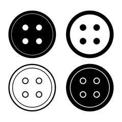 clothes buttons black and white, vector