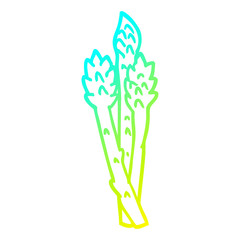 cold gradient line drawing cartoon asparagus plant