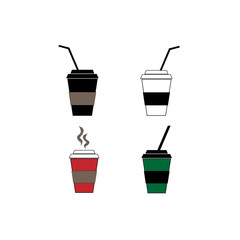Set cups for hot coffee and tea