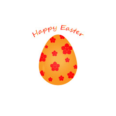 Easter egg with floral pattern in warm colors.