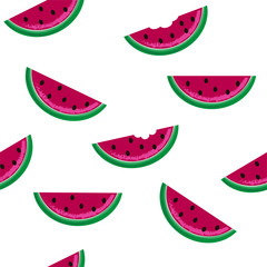 Watermelon seamless pattern vector. Summer background illustration. Watercolor style.