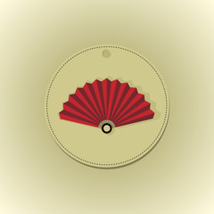 Red female fan, vector image