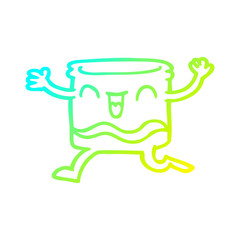 cold gradient line drawing cartoon happy tumbler