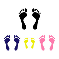 Human foot silhouette, vector icon.