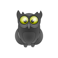 Owl gray colour, abstraction image, vector illustration