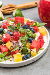 Healthy Diet,Summer Fresh Watermelon Salad with Feta Cheese,Greek Cousine