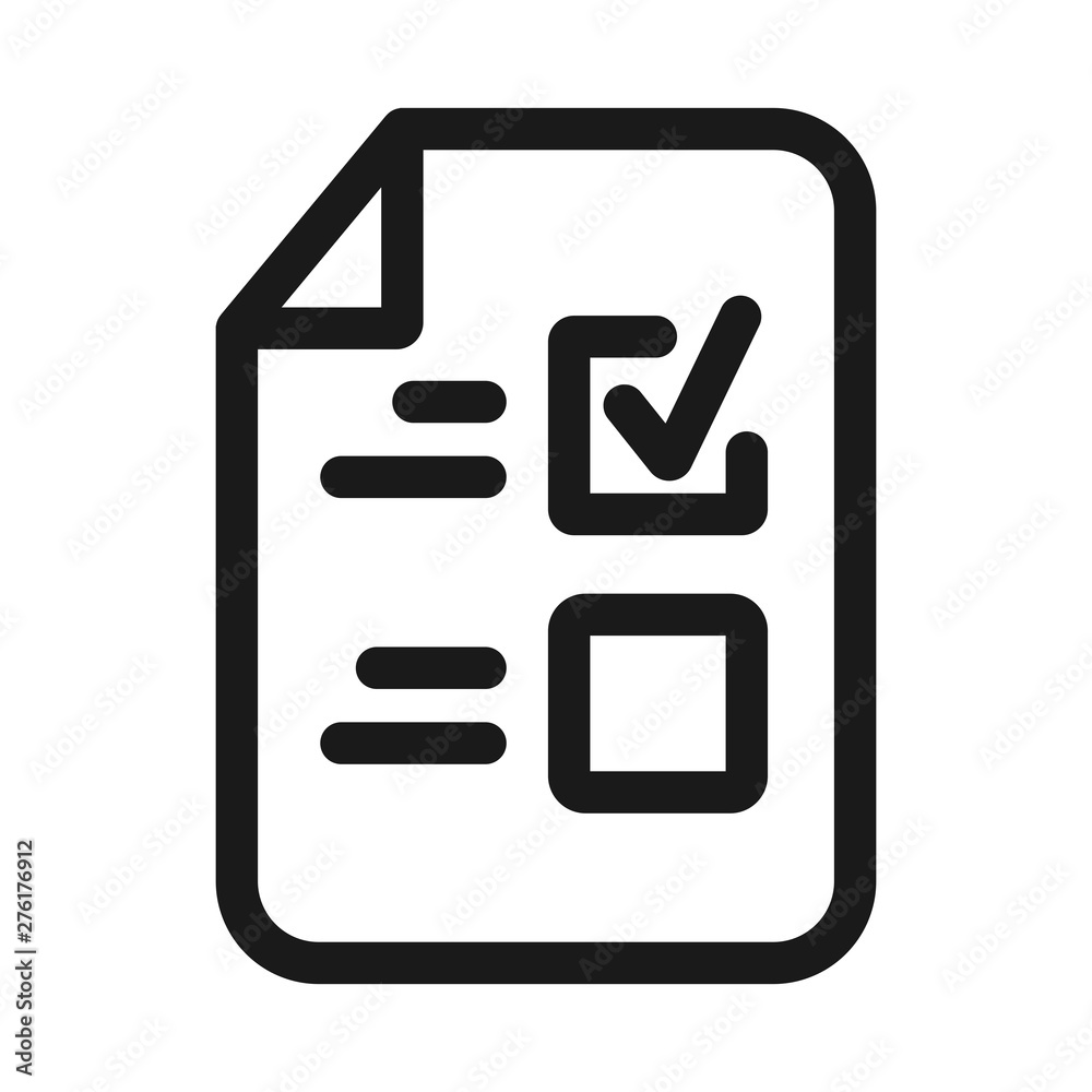Wall mural survey and test - minimal line web icon. simple vector illustration. concept for infographic, websit