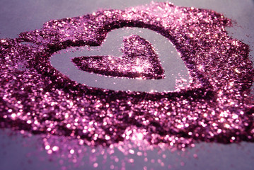 heart spangles. shine. background. Happy Valentine's Day