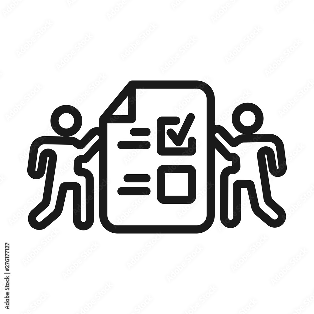 Wall mural survey and test - minimal line web icon. simple vector illustration. concept for infographic, websit