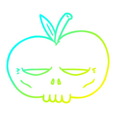 cold gradient line drawing cartoon spooky skull apple