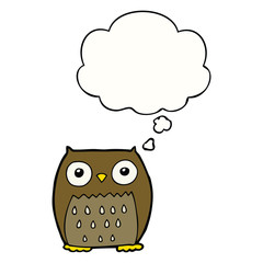cartoon owl and thought bubble