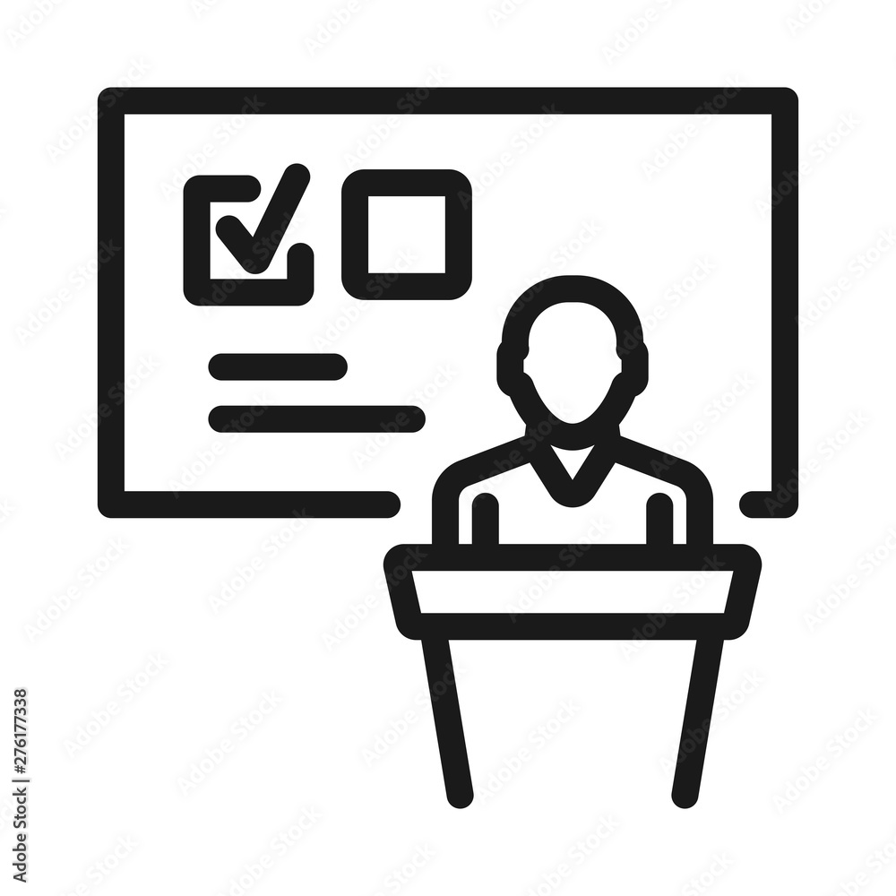 Wall mural survey and test - minimal line web icon. simple vector illustration. concept for infographic, websit