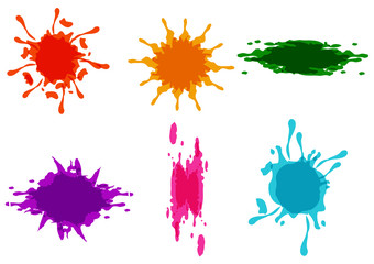 abstract vector color paint splatter.Paint splashes set.Vector illustration design.