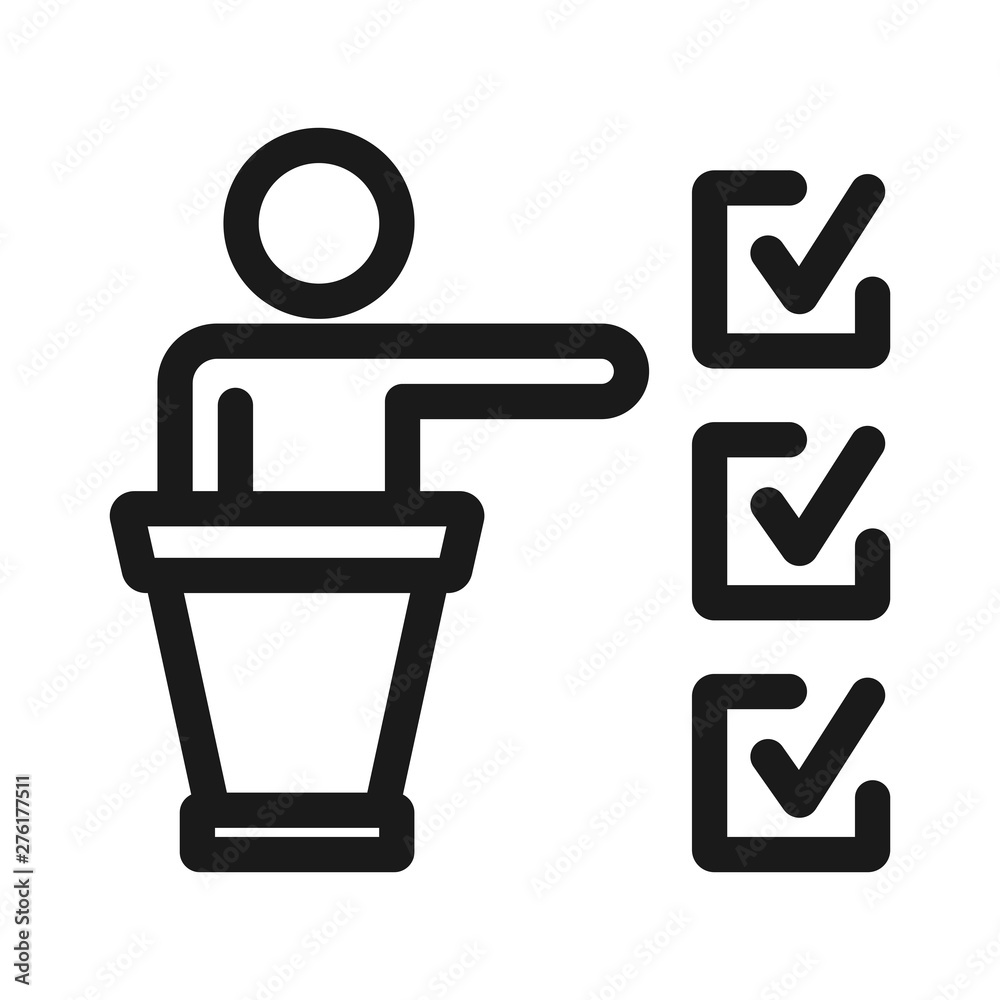 Wall mural survey and test - minimal line web icon. simple vector illustration. concept for infographic, websit