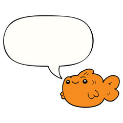 cartoon fish and speech bubble