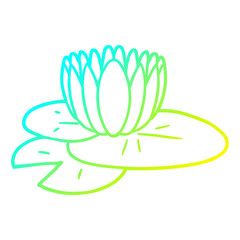 cold gradient line drawing cartoon water lily