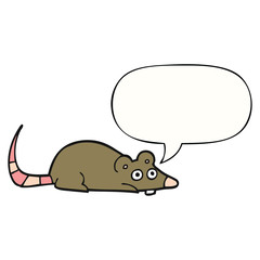 cartoon mouse and speech bubble