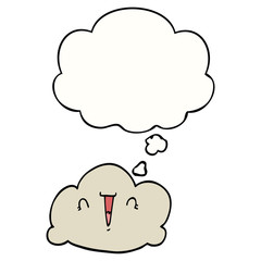 cartoon cloud and thought bubble