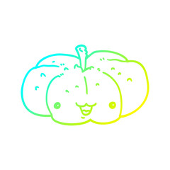 cold gradient line drawing cartoon pumpkin