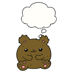 cartoon bear and thought bubble
