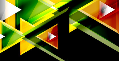 Glossy shiny triangles background