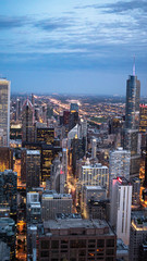 Chicago in the evening - aerial view - travel photography