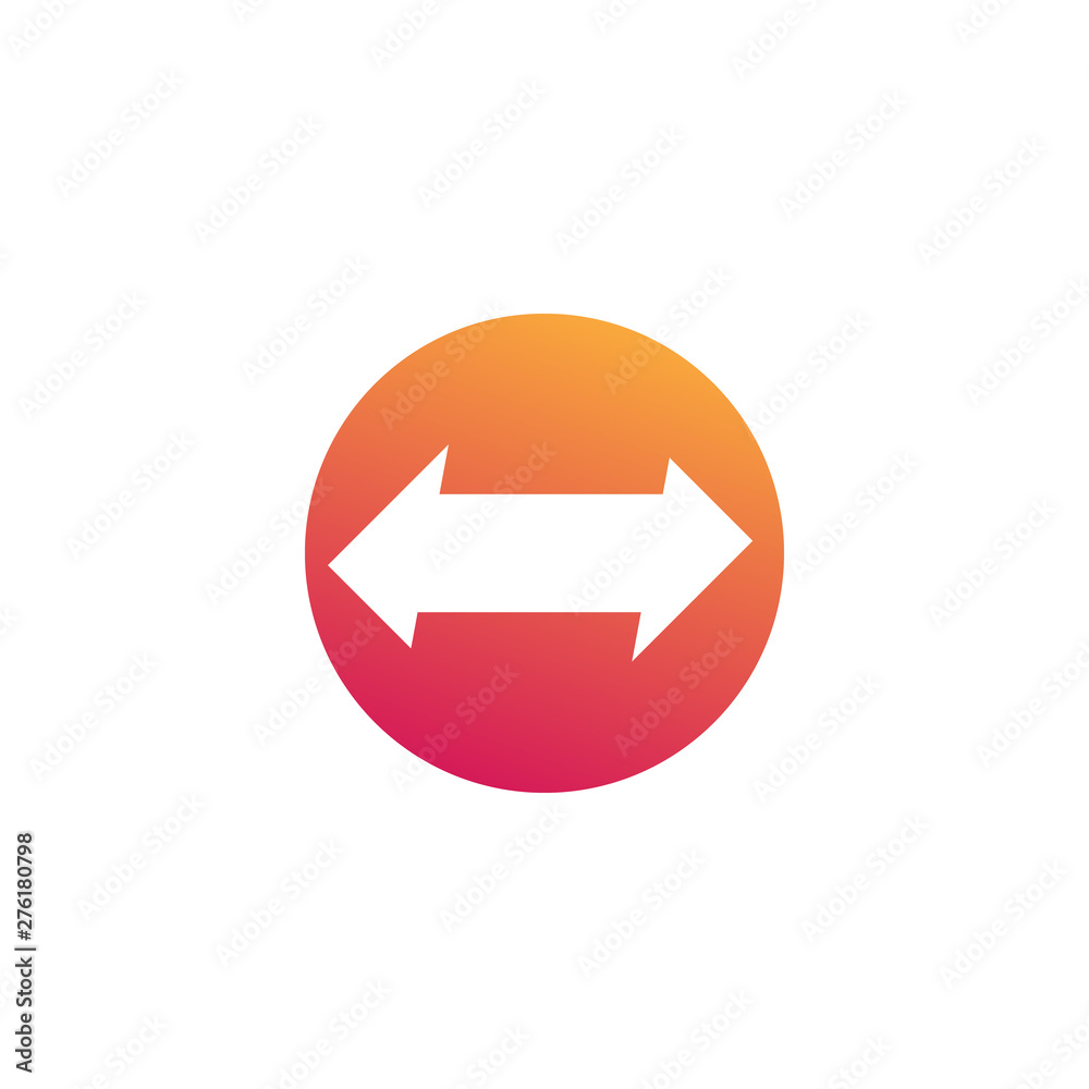 Canvas Prints arrows pointed in two directions, vector round icon