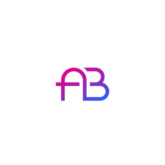 AB monogram, vector minimal logo