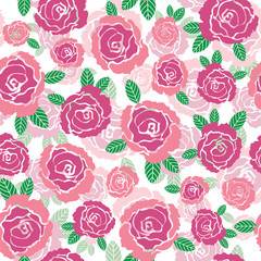 Vector seamless pattern pink roses