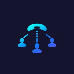 group call vector icon on dark