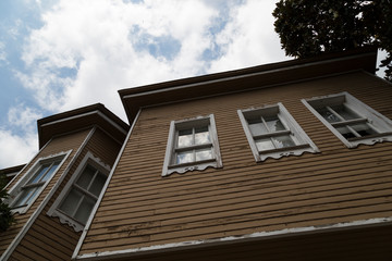 Real estate and mortgage investment. apartment view and trees. 