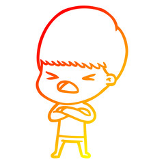 warm gradient line drawing cartoon stressed man