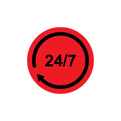 24/7 Hours Icon Vector - Vector