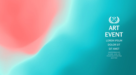 Art event invitation template. Creative design poster with vibrant gradients. Vector Illustration for advertising, marketing, presentation. Mobile screen.