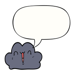 cute cartoon cloud and speech bubble