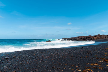 A view of a beach of Lanzarote, Canary Islands, Spain.