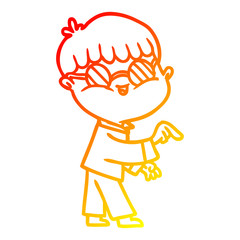 Fototapeta premium warm gradient line drawing cartoon boy wearing spectacles