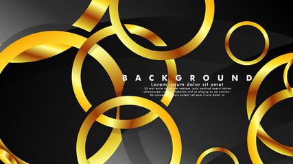 Abstract metal vector background with luxurious shiny gold circles