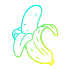 cold gradient line drawing cartoon banana