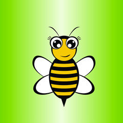 Big cute bee logo illustration