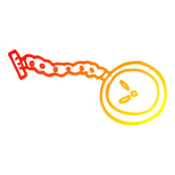 recommend clip art: warm gradient line drawing cartoon pocket watch
