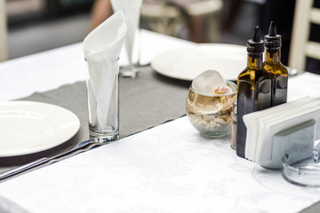 Restaurant table set up 