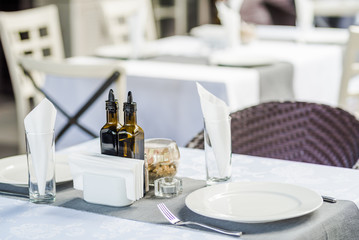 Restaurant table set up 