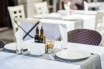 Restaurant table set up 