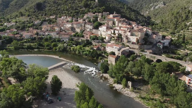 Aerial view of Roquebrun France