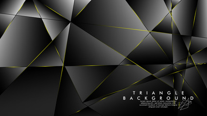 ABSTRACT BACKGROUND OF GEOMETRIC WITH luxurious polygon patterns and YELLOW triangle lines