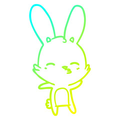 cold gradient line drawing curious bunny cartoon