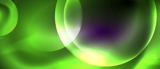 Shiny neon color light with circles abstract background